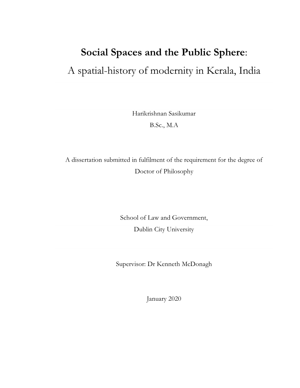 Social Spaces and the Public Sphere