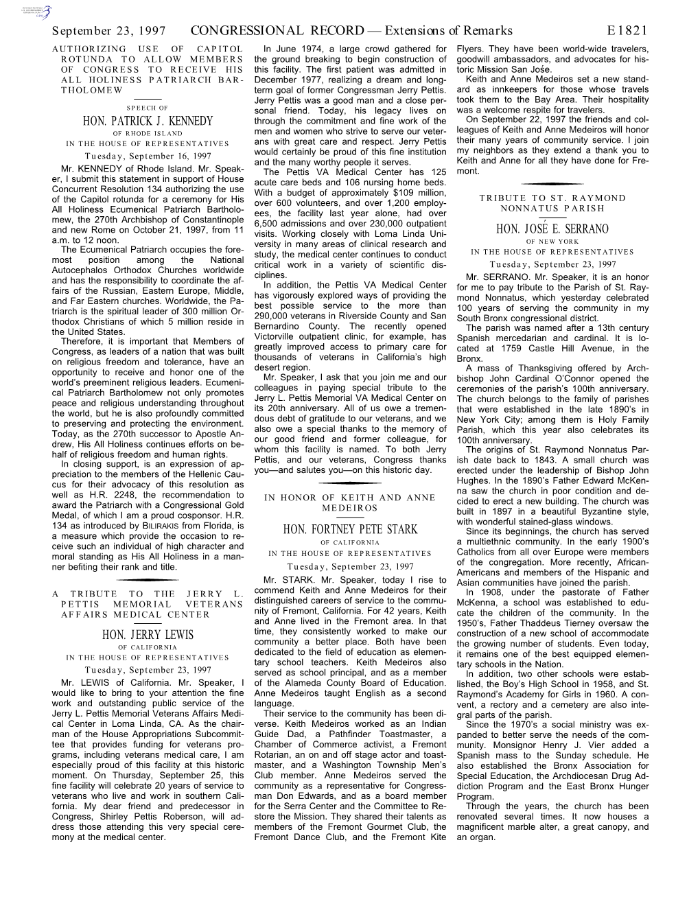 CONGRESSIONAL RECORD— Extensions of Remarks E1821 HON