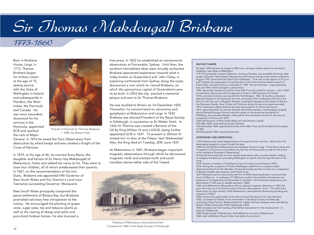 Sir Thomas Makdougall Brisbane 1773-1860