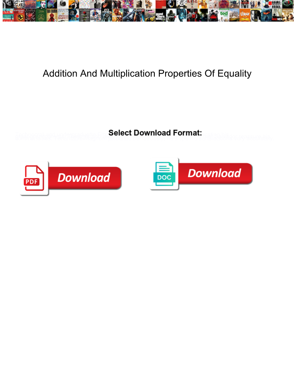 Addition and Multiplication Properties of Equality