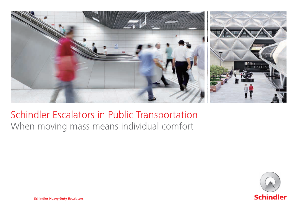 Brochure Schindler Escalators in Public Transportation