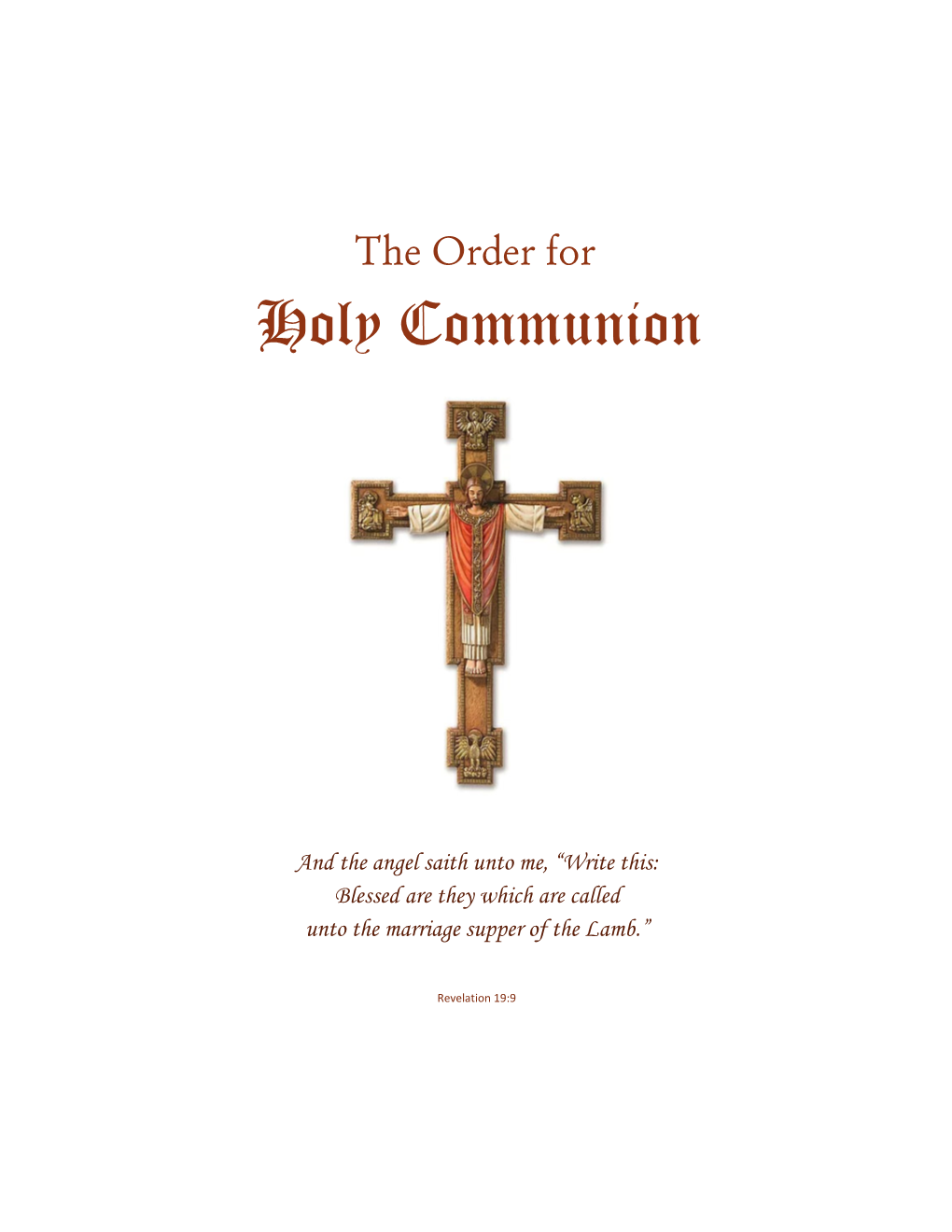 Order for Holy Communion