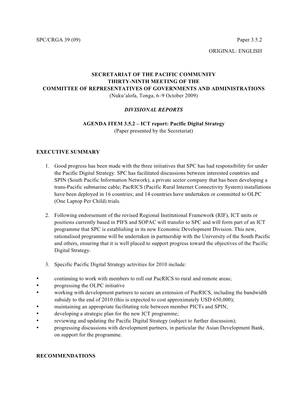 SPC/CRGA 39 (09) Paper 3.5.2 ORIGINAL