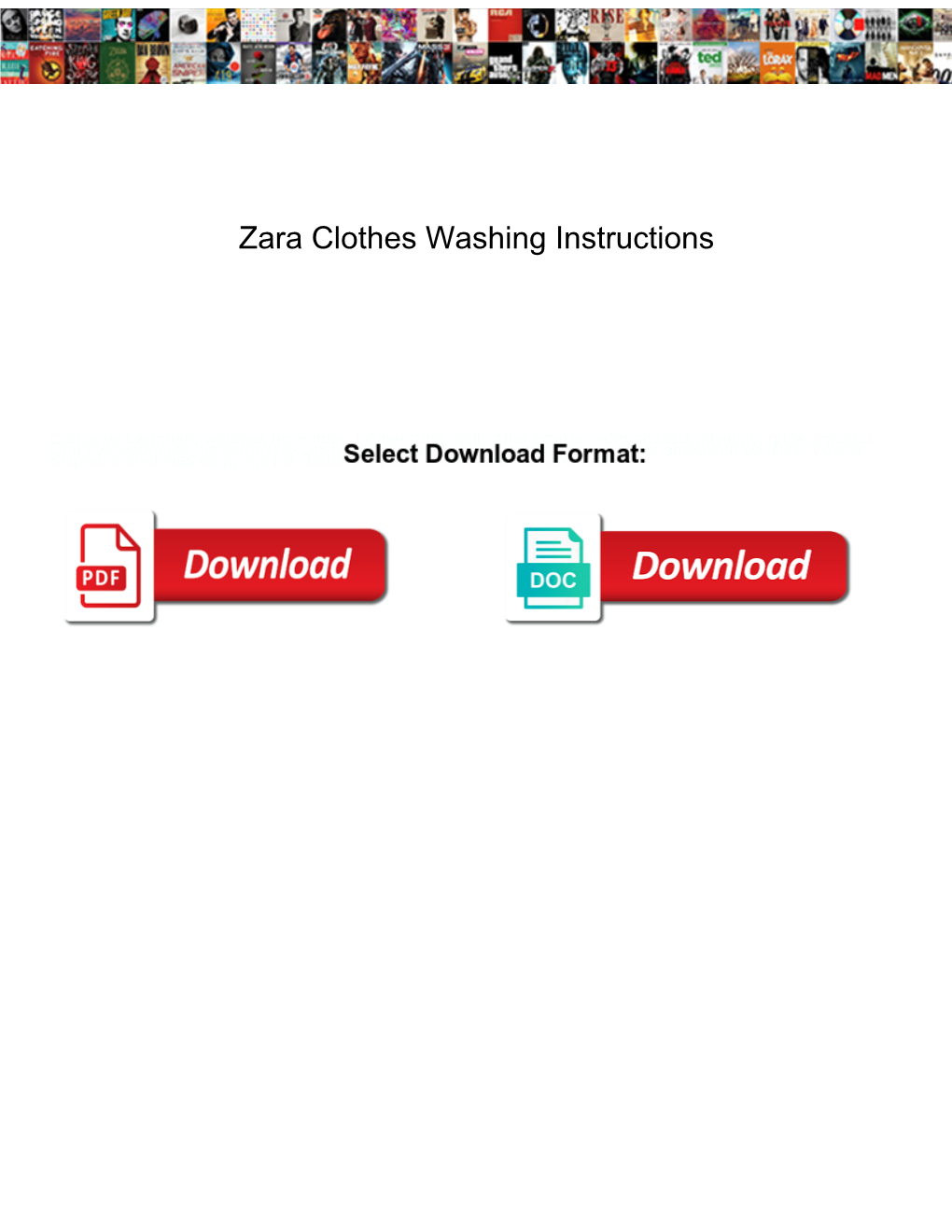 Zara Clothes Washing Instructions