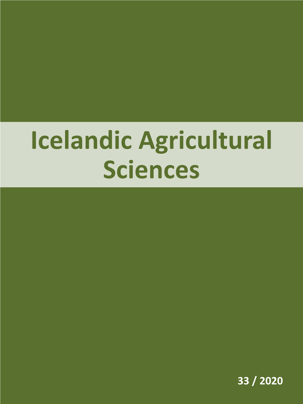 Icelandic Agricultural Sciences 33 / 2020