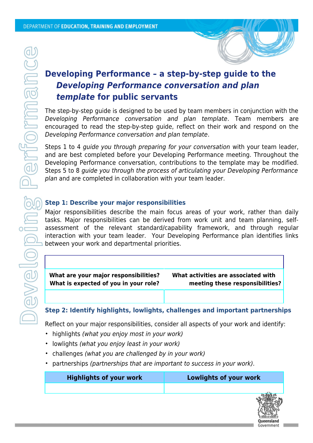 Developing Performance a Step-By-Step Guide to the Developing Performance Conversation