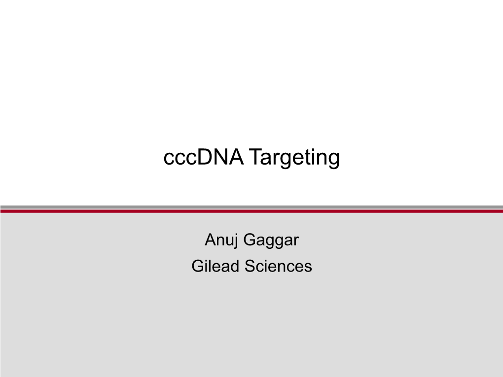 Cccdna Targeting