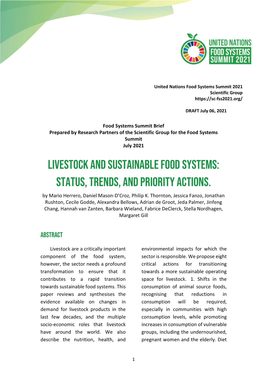 Livestock and Sustainable Food Systems