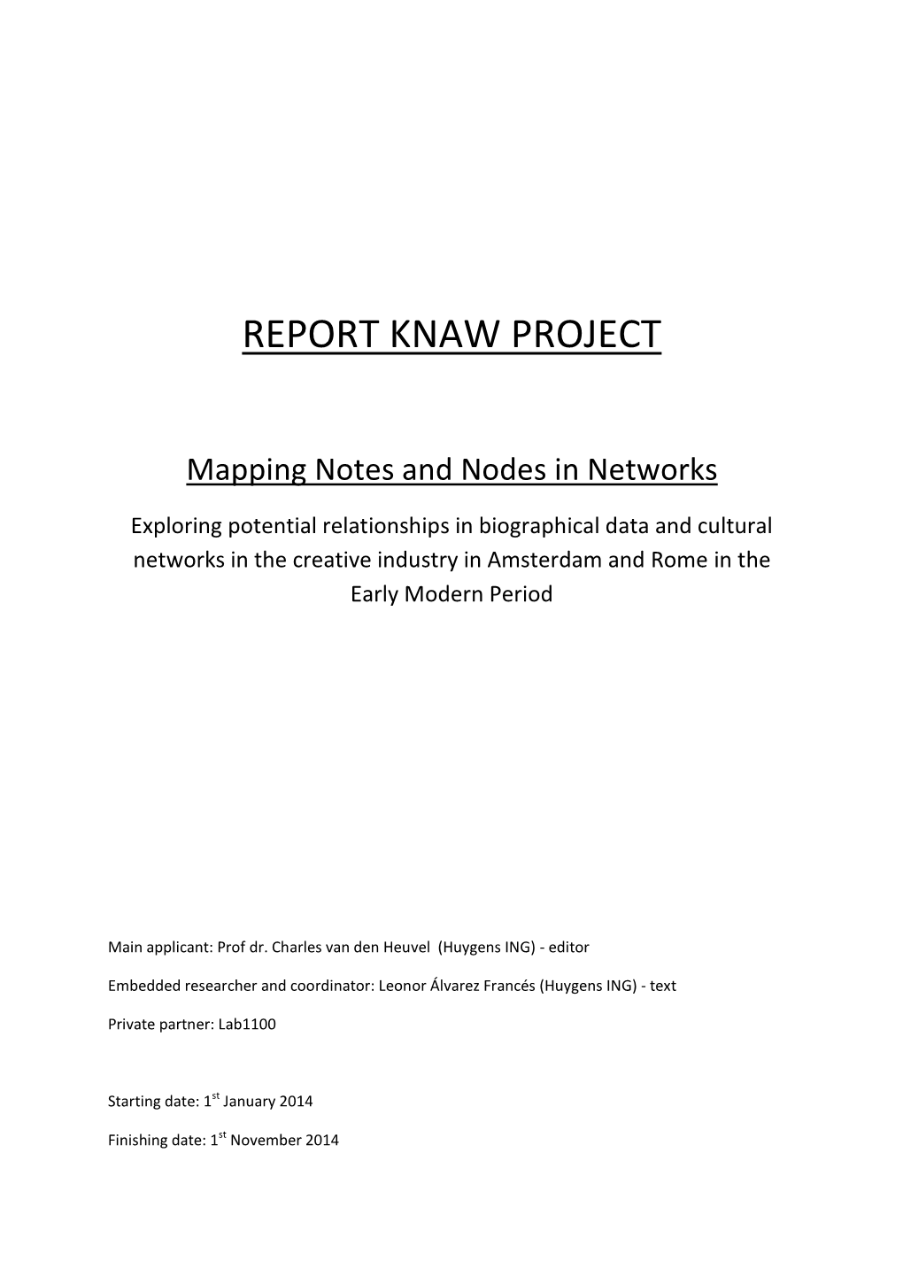 Report Knaw Project