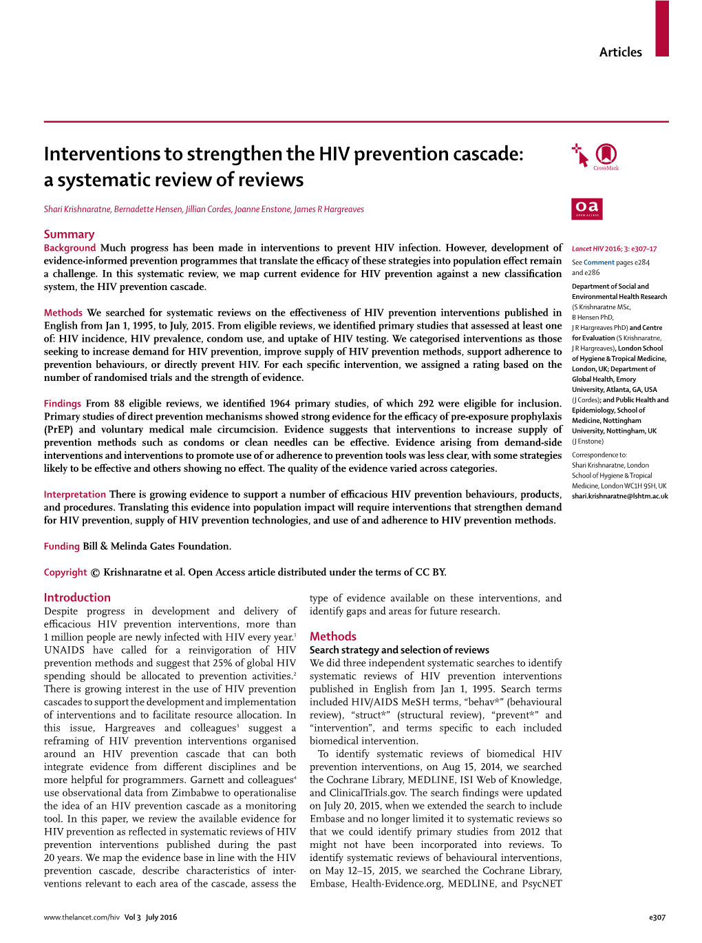 Interventions to Strengthen the HIV Prevention Cascade: a Systematic Review of Reviews