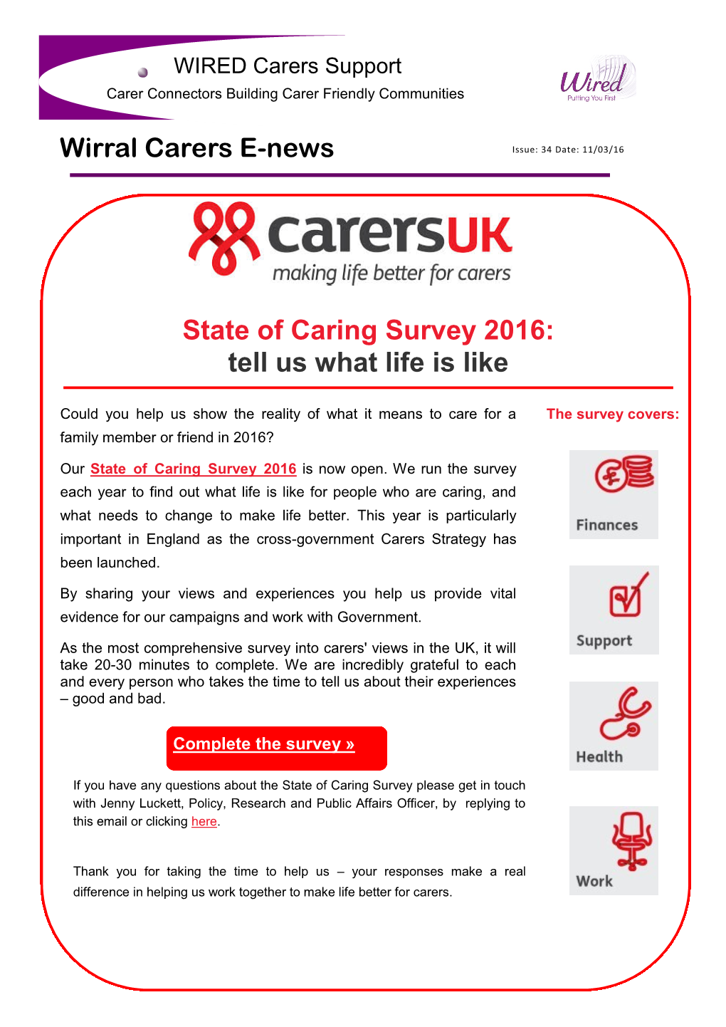 State of Caring Survey 2016