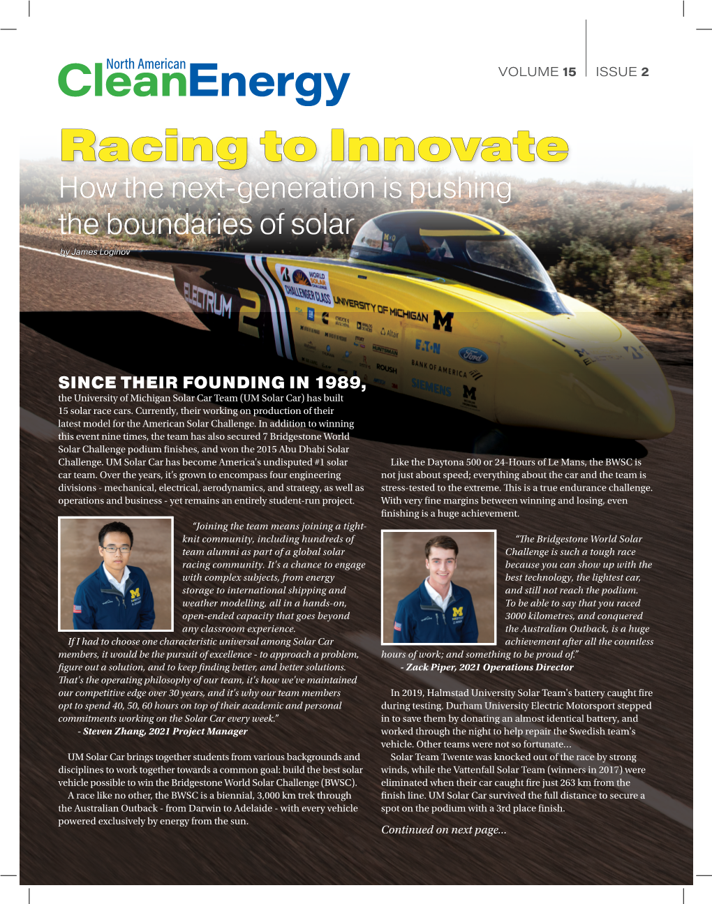 Racing to Innovate Racing to Innovate