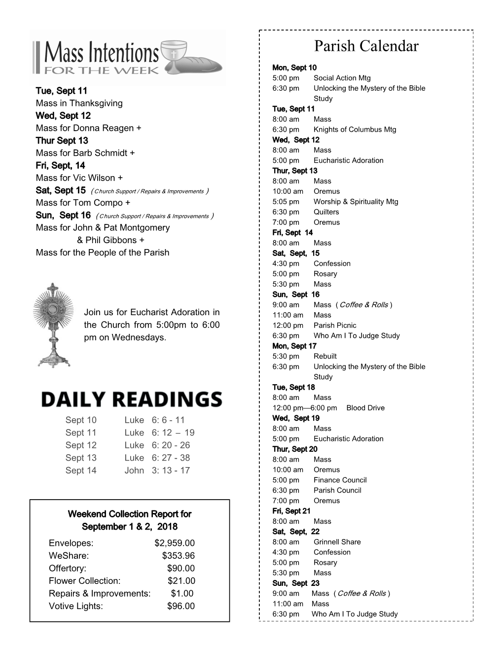 Parish Calendar