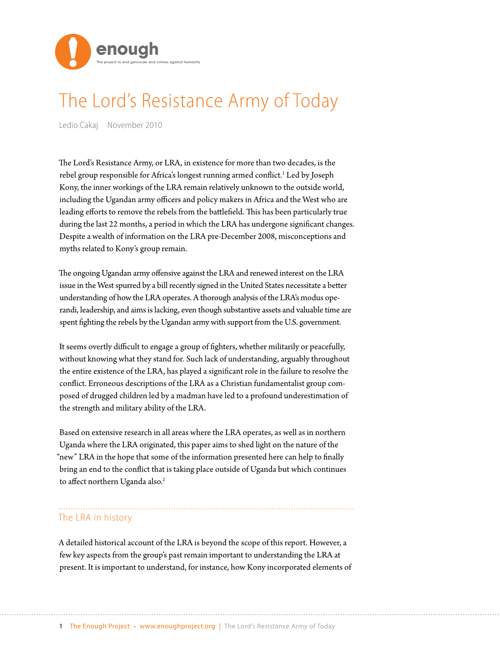 The Lord's Resistance Army of Today