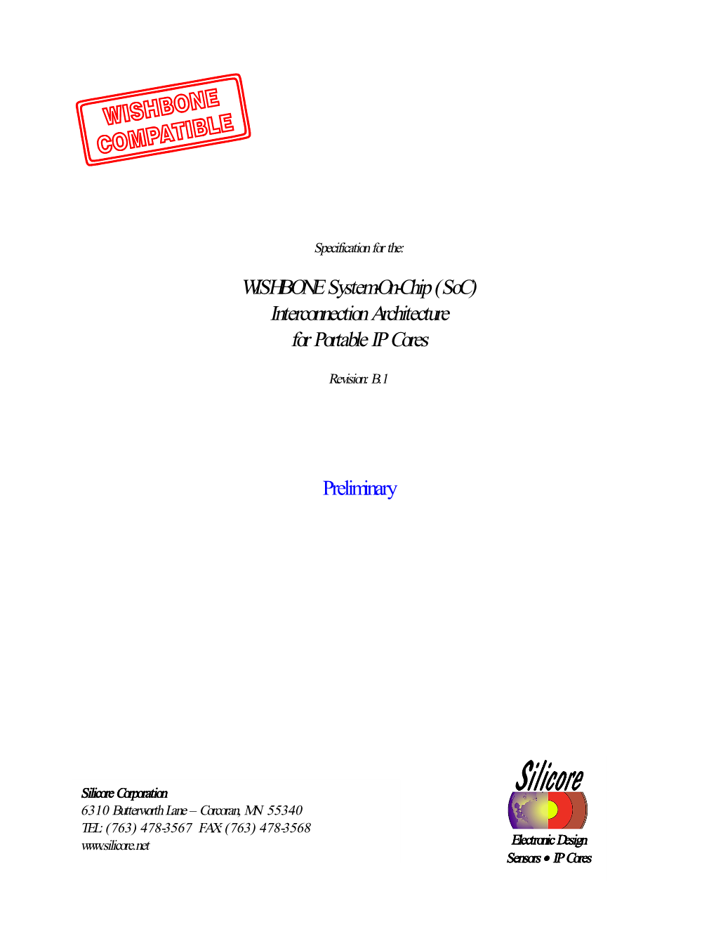 WISHBONE System-On-Chip (Soc) Interconnection Architecture for Portable IP Cores