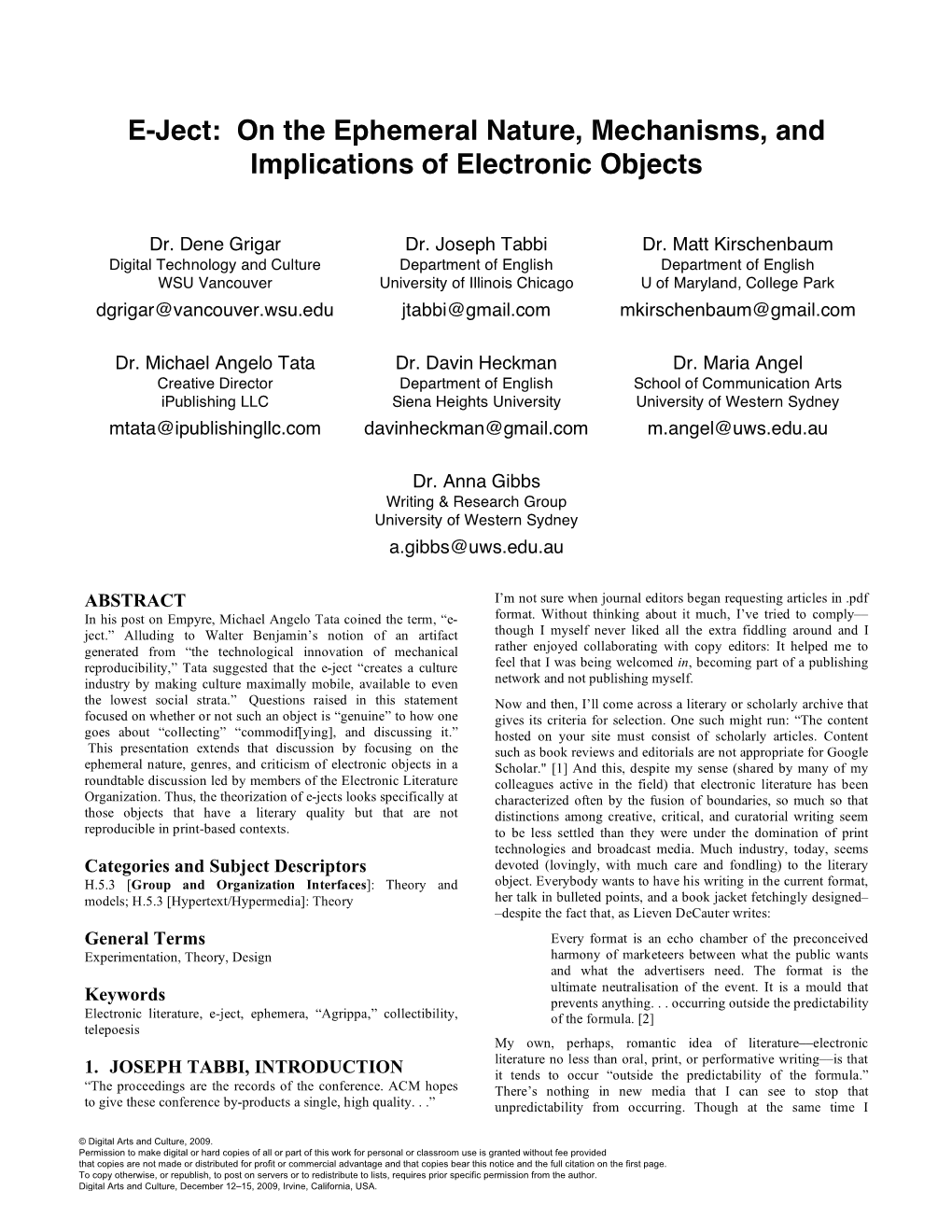 E-Ject: on the Ephemeral Nature, Mechanisms, and Implications of Electronic Objects