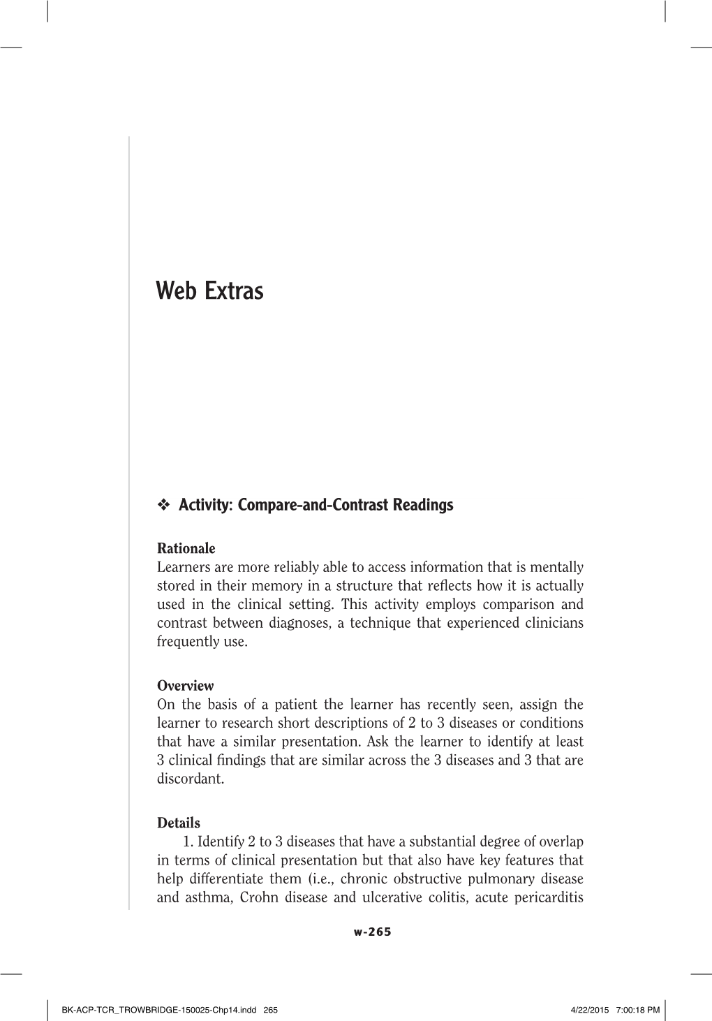 Teaching Clinical Reasoning Web Extras