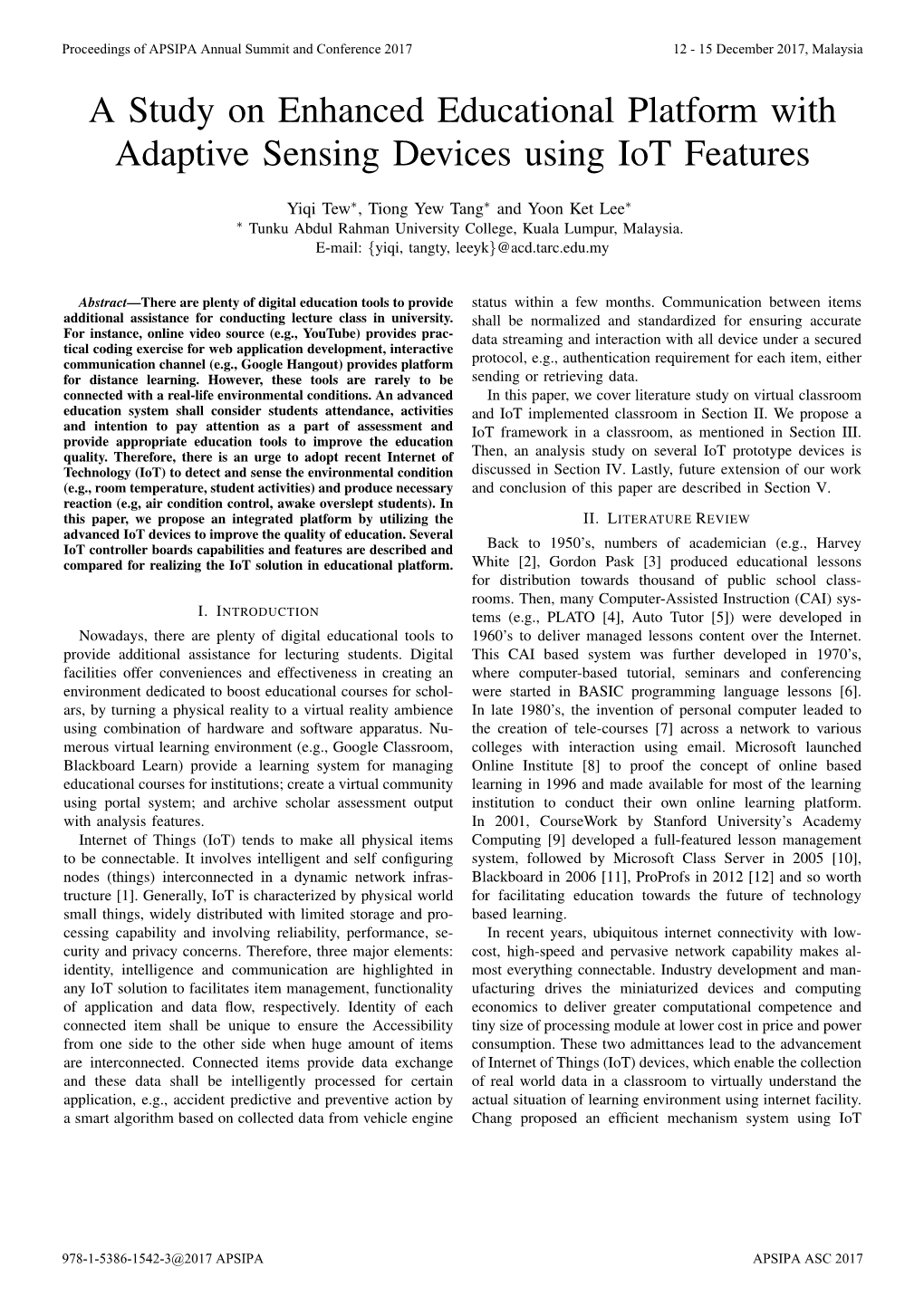 A Study on Enhanced Educational Platform with Adaptive Sensing Devices Using Iot Features