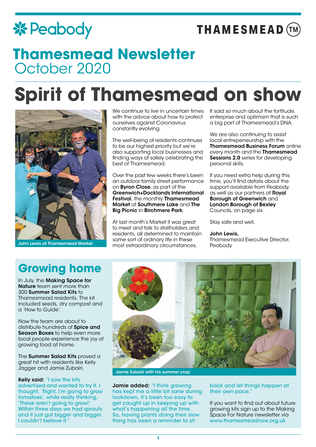 Thamesmead Newsletter October 2020