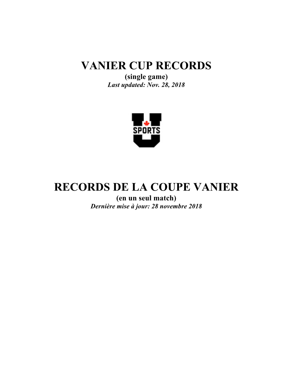 Vanier Cup Records Records De La Coupe Vanier