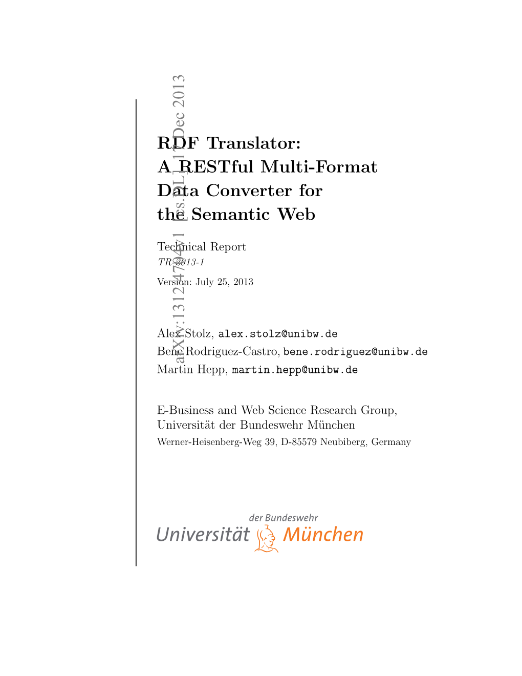 RDF Translator: a Restful Multi-Format Data Converter for the Semantic Web