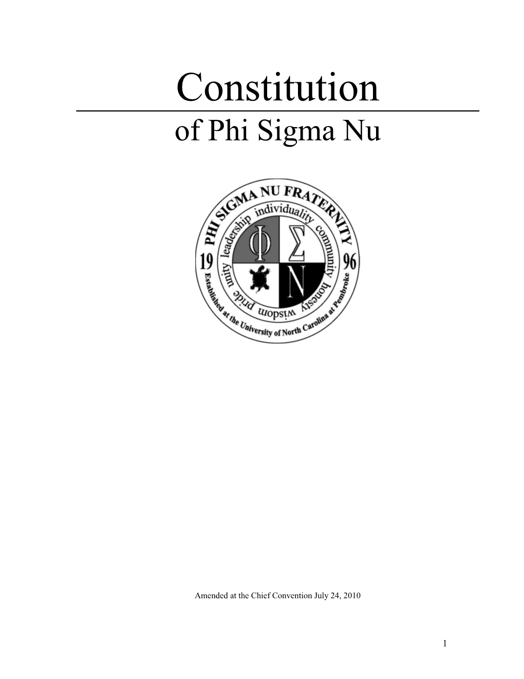 Constitution of Phi Sigma Nu