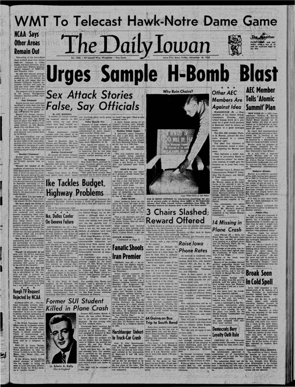 Daily Iowan (Iowa City, Iowa), 1955-11-18