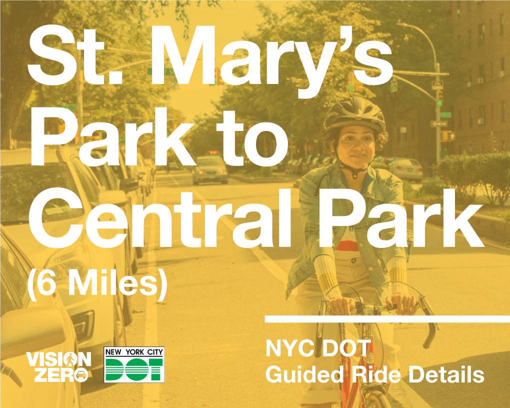 St. Mary's Park to Central Park Bike Tour – 6 Miles (Pdf)