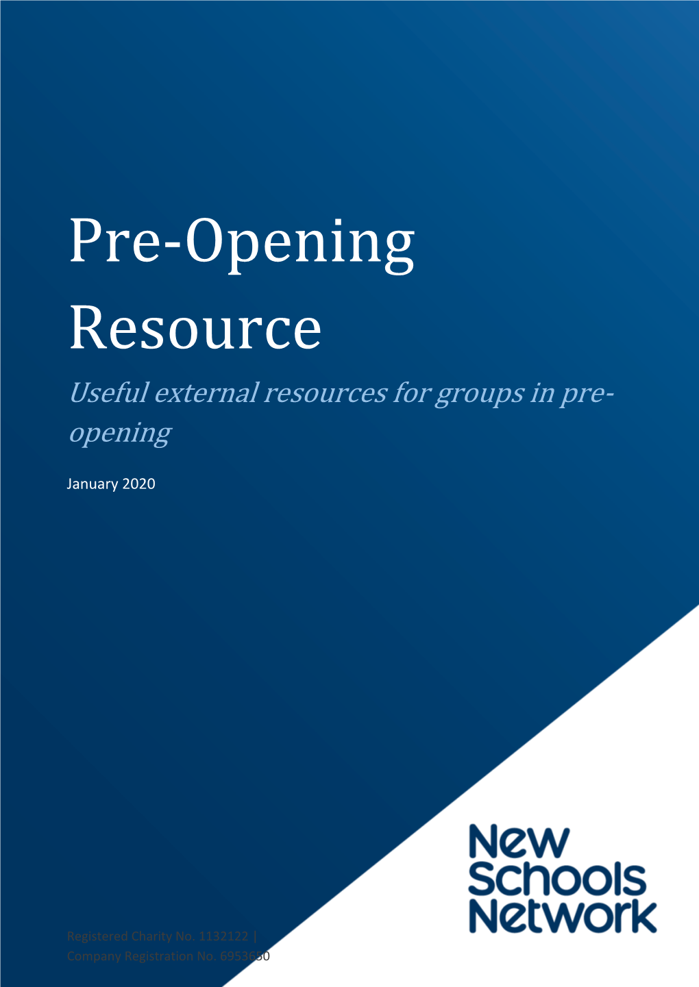 Pre-Opening Resource Useful External Resources for Groups in Pre- Opening