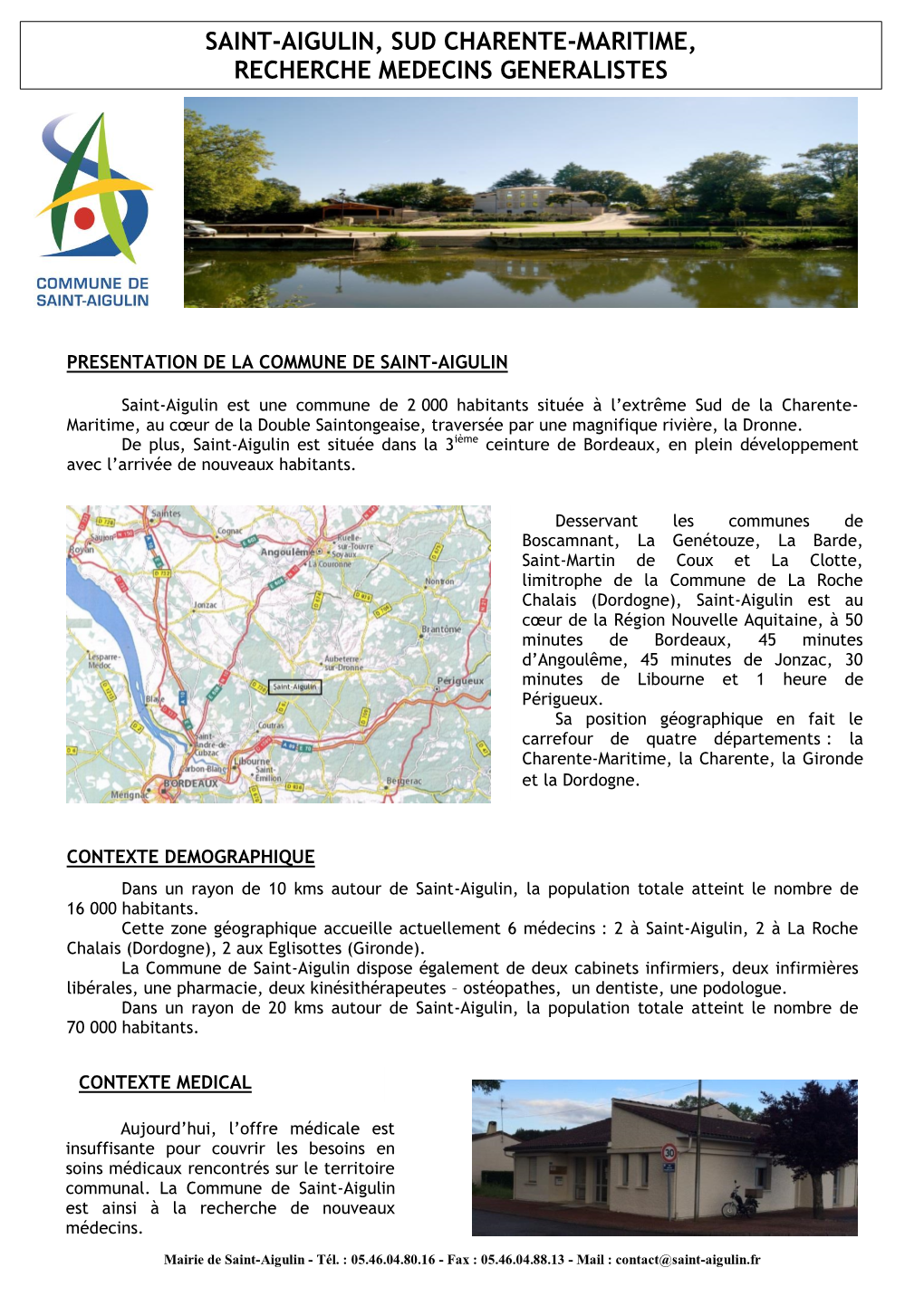 Saint-Aigulin, Sud Charente-Maritime, Recherche Medecins Generalistes