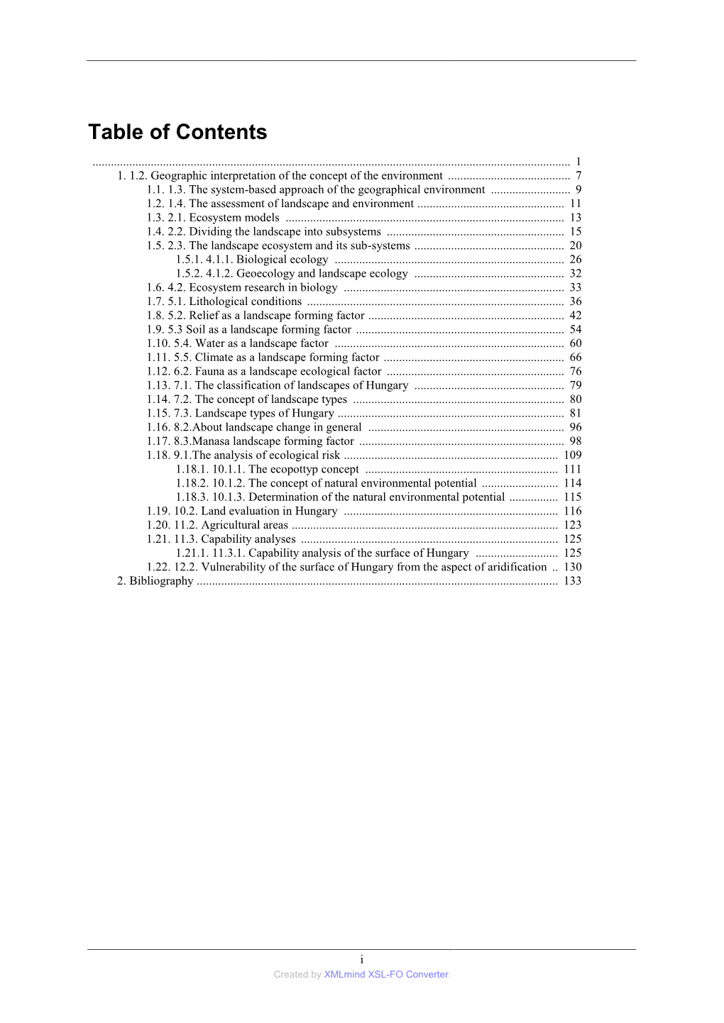 Table of Contents