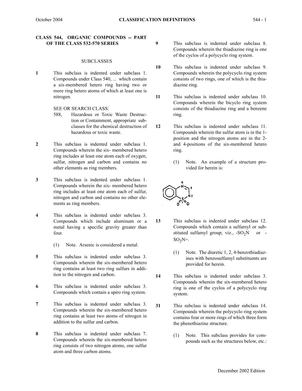 October 2004 CLASSIFICATION DEFINITIONS 544 - 1