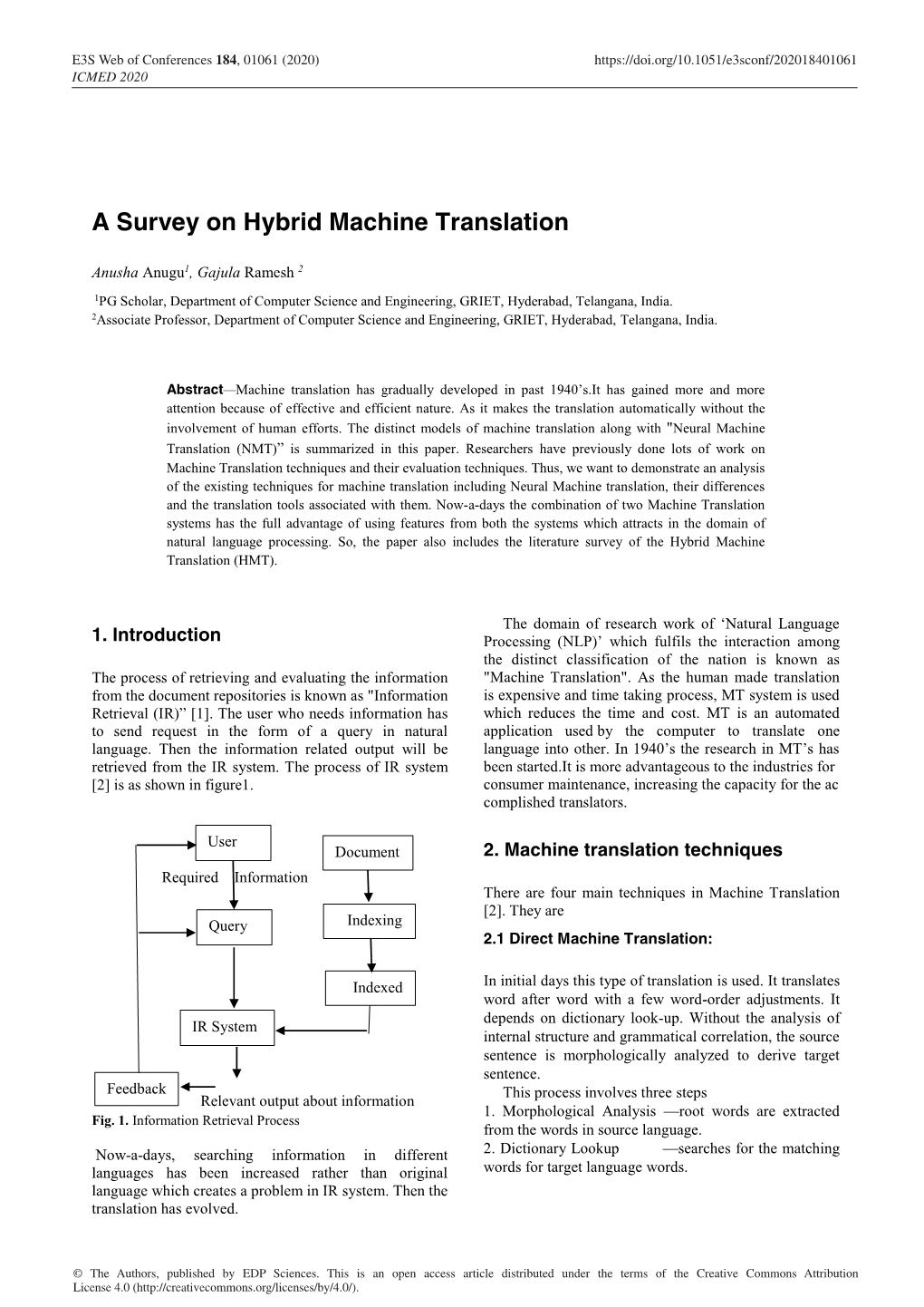 A Survey on Hybrid Machine Translation