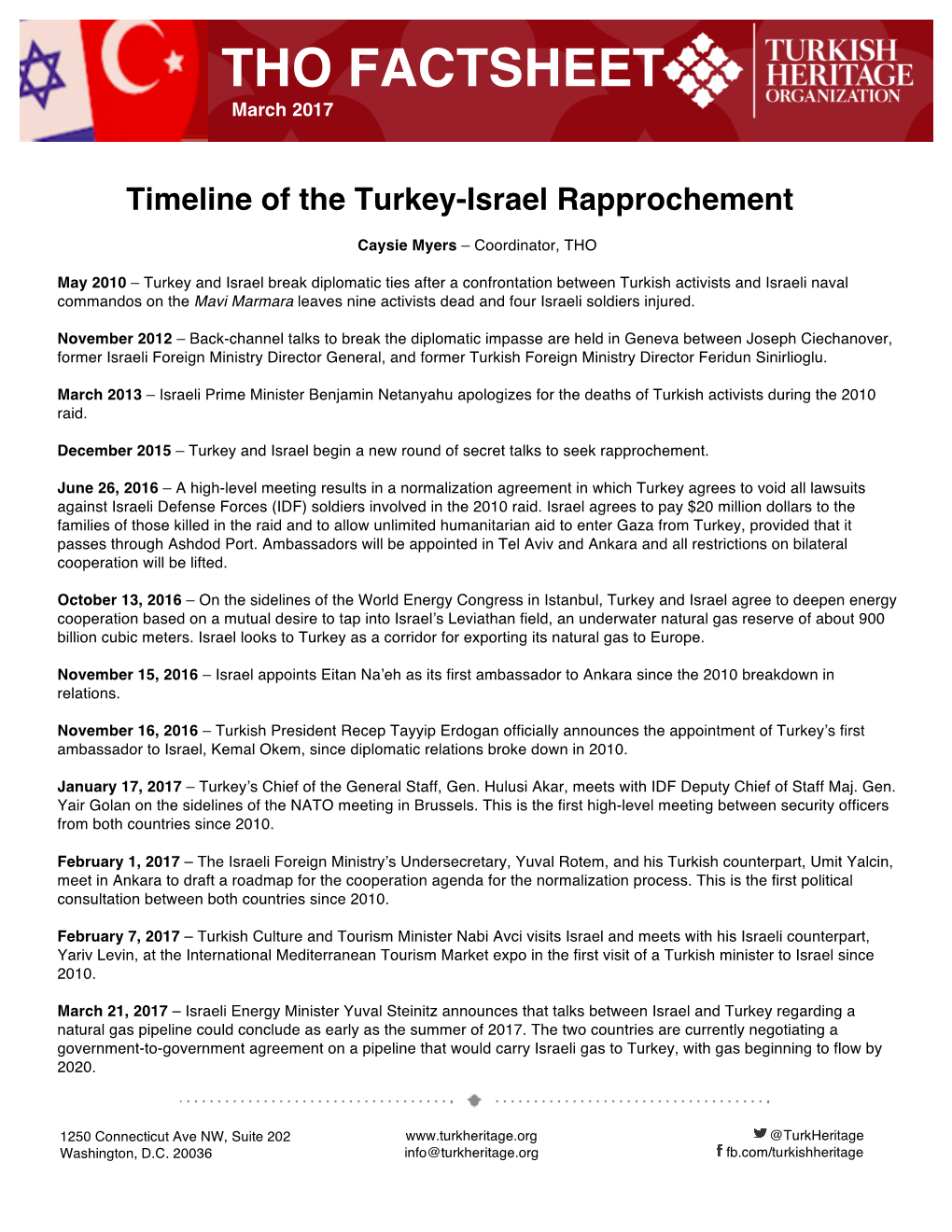 Recent Developments in Israel-Turkey Relations