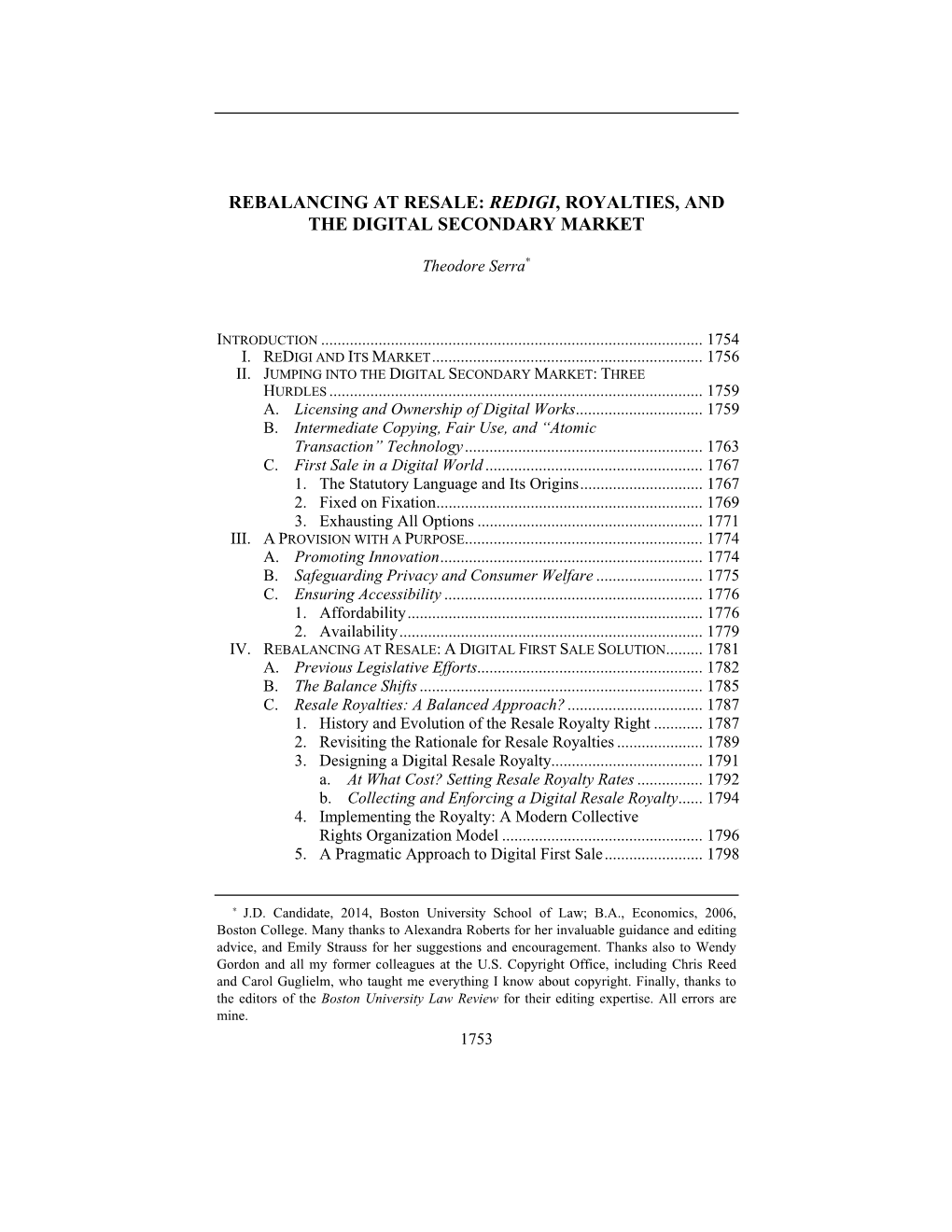 Rebalancing at Resale: Redigi, Royalties, and the Digital Secondary Market