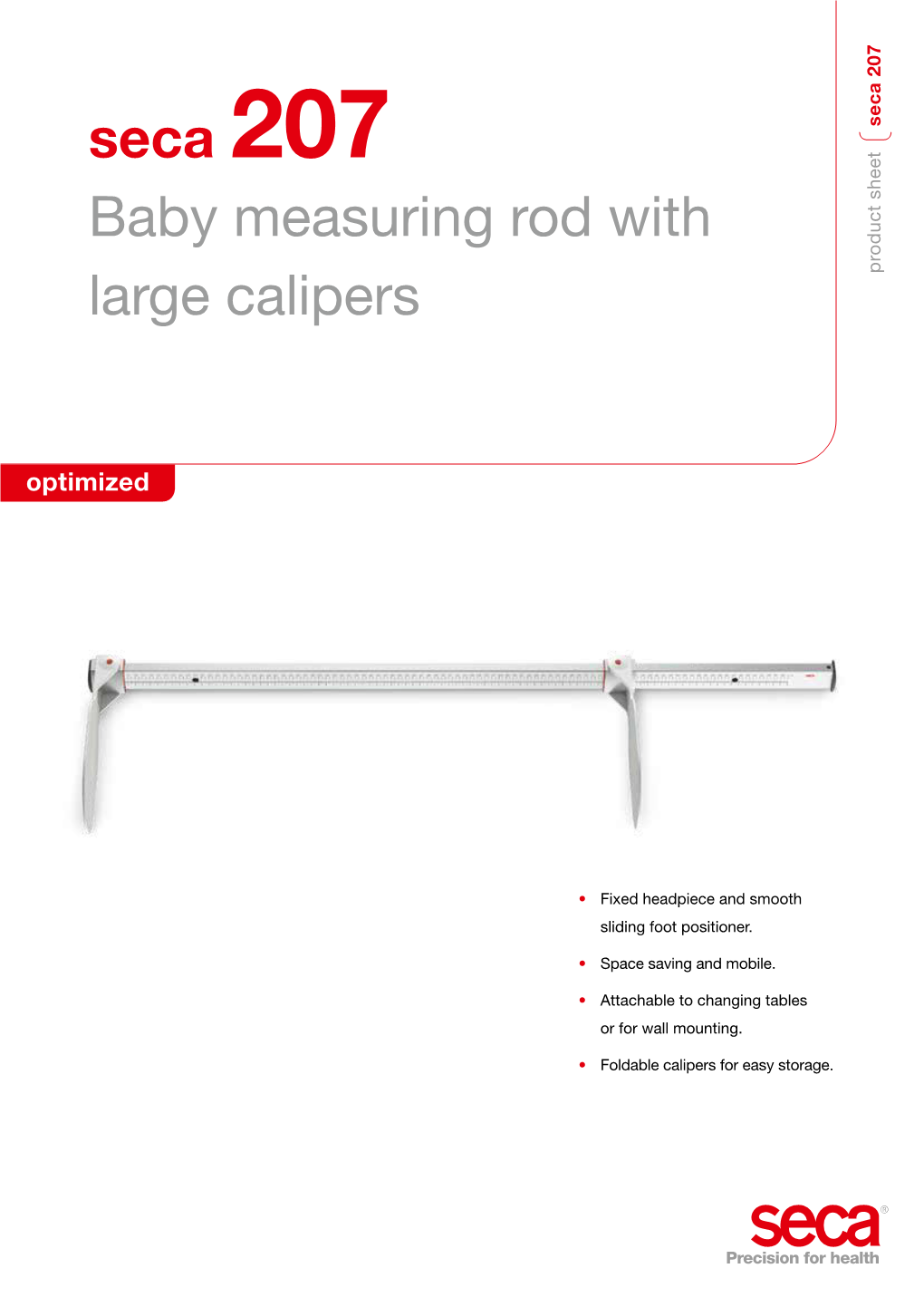 Seca 207 Baby Measuring Rod with Large Calipers