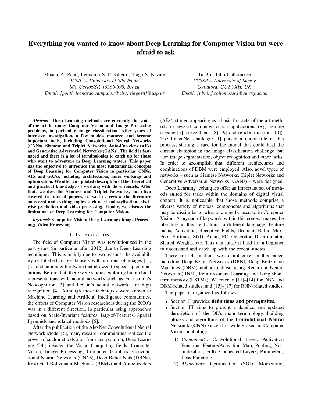 Everything You Wanted to Know About Deep Learning for Computer Vision but Were Afraid to Ask