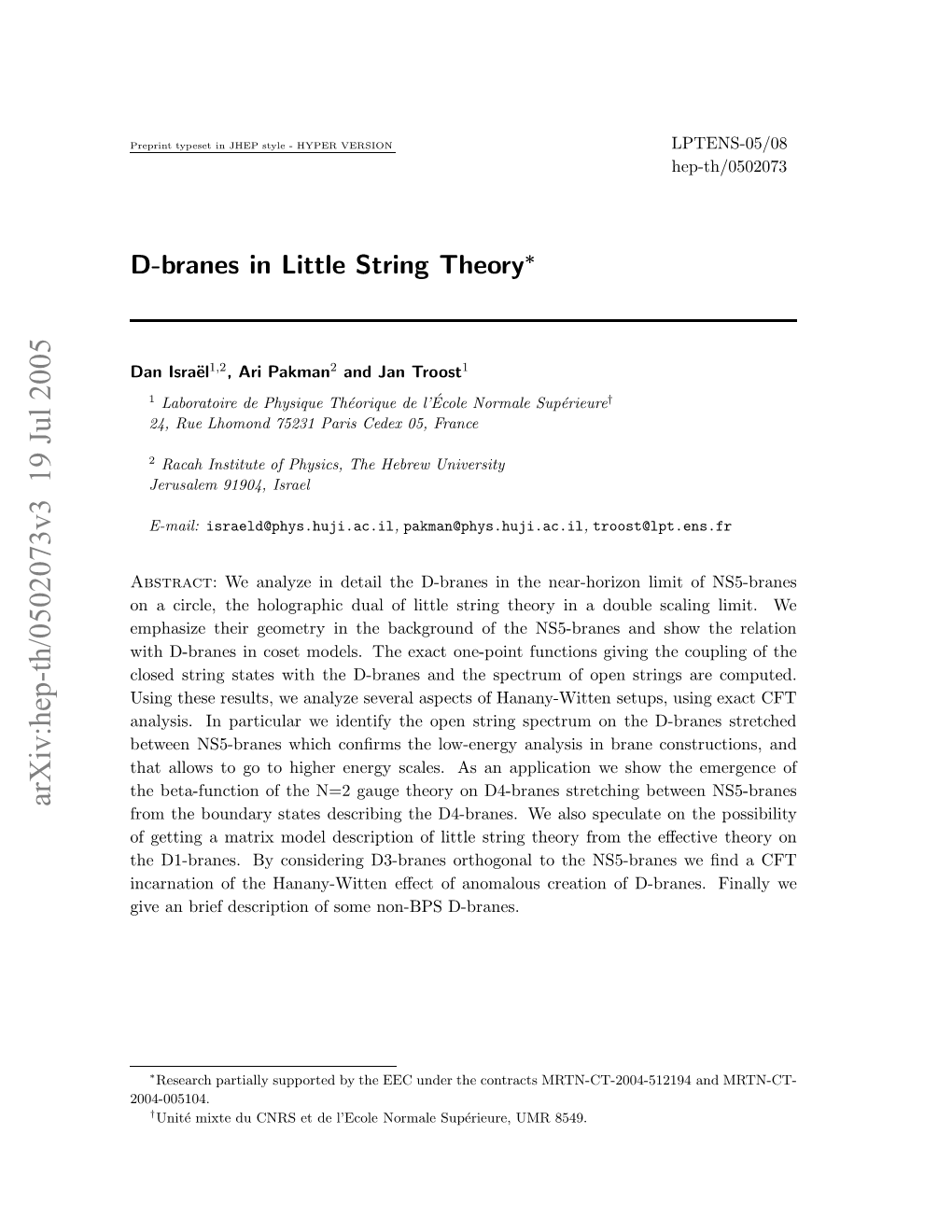 D-Branes in Little String Theory