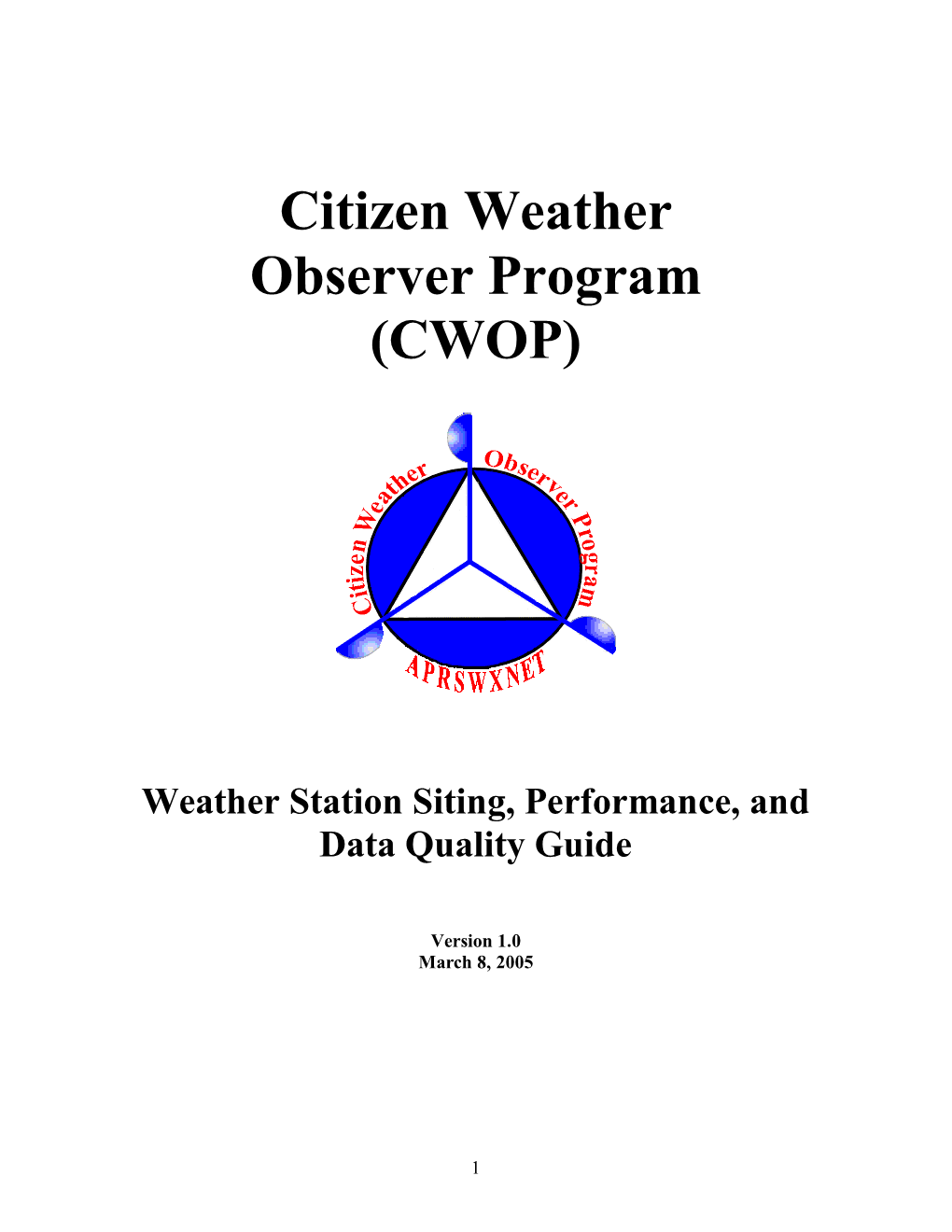 Citizen Weather Observer Program (CWOP)