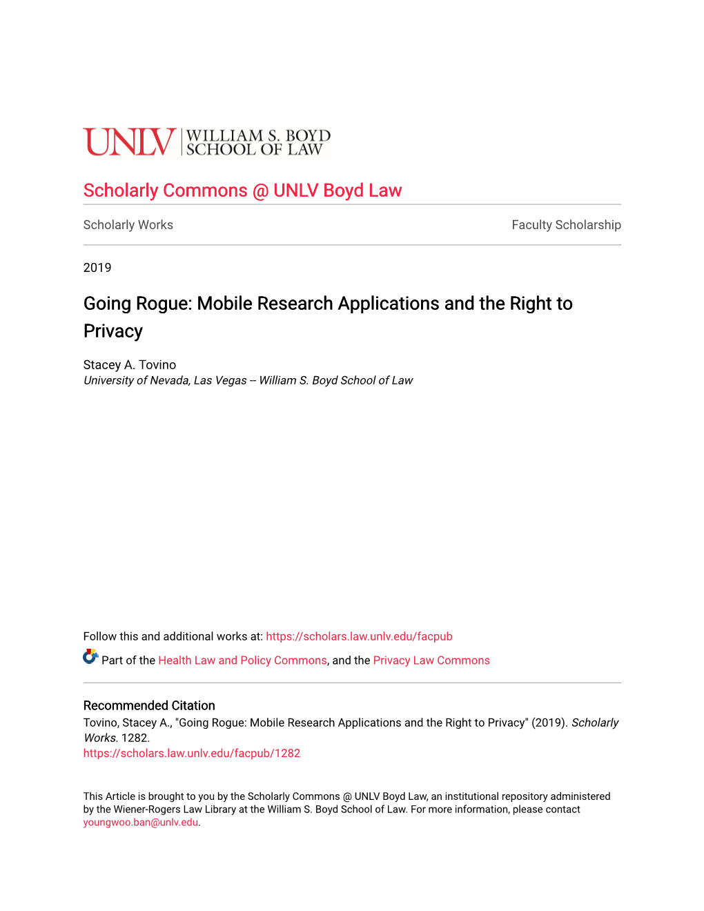 Going Rogue: Mobile Research Applications and the Right to Privacy