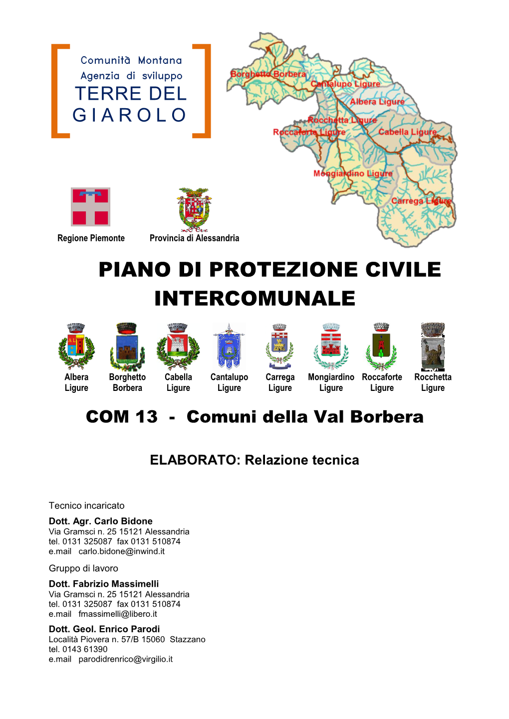 Piano Di Protezione Civile Intercomunale