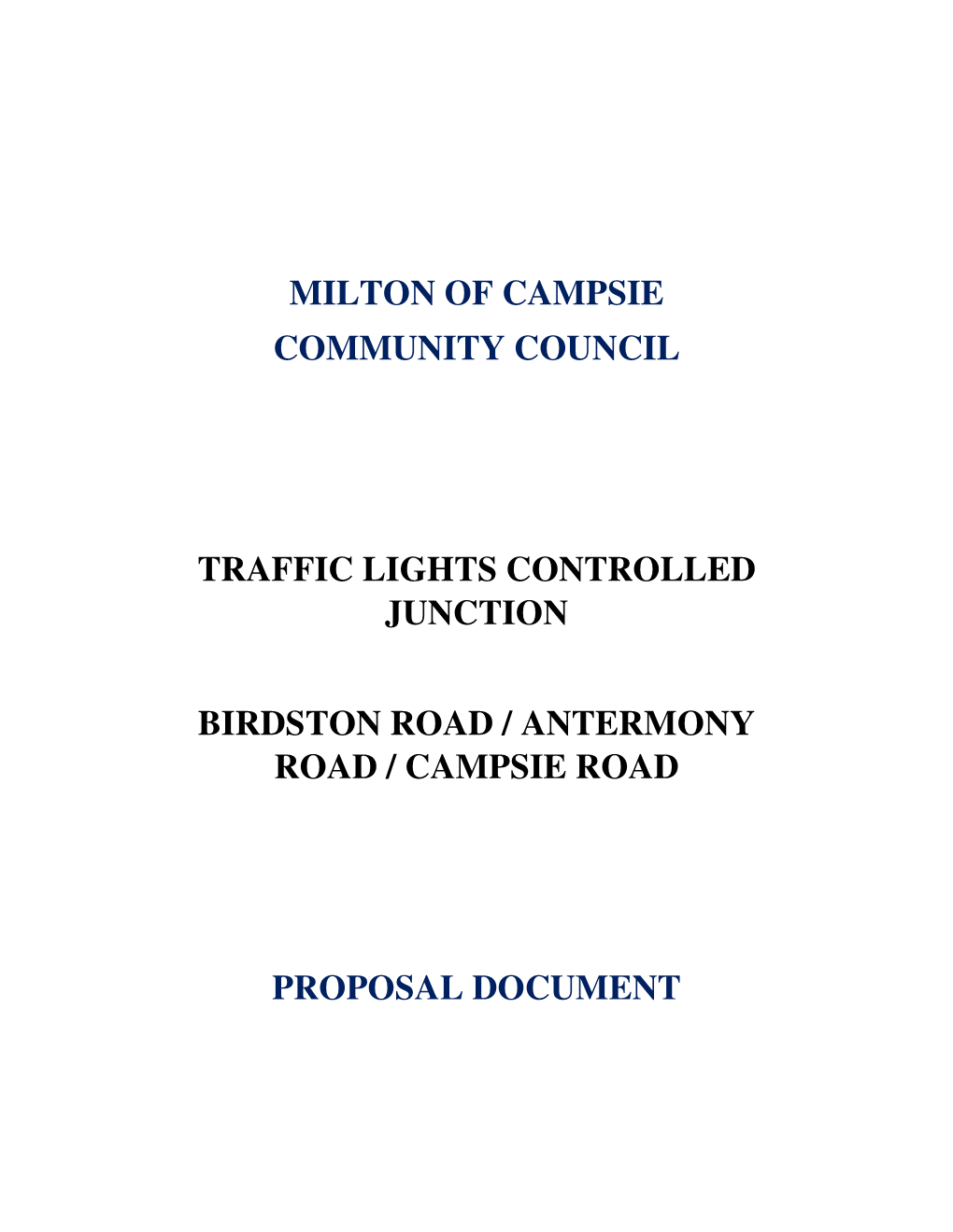 Community Council Traffic Lights Proposal