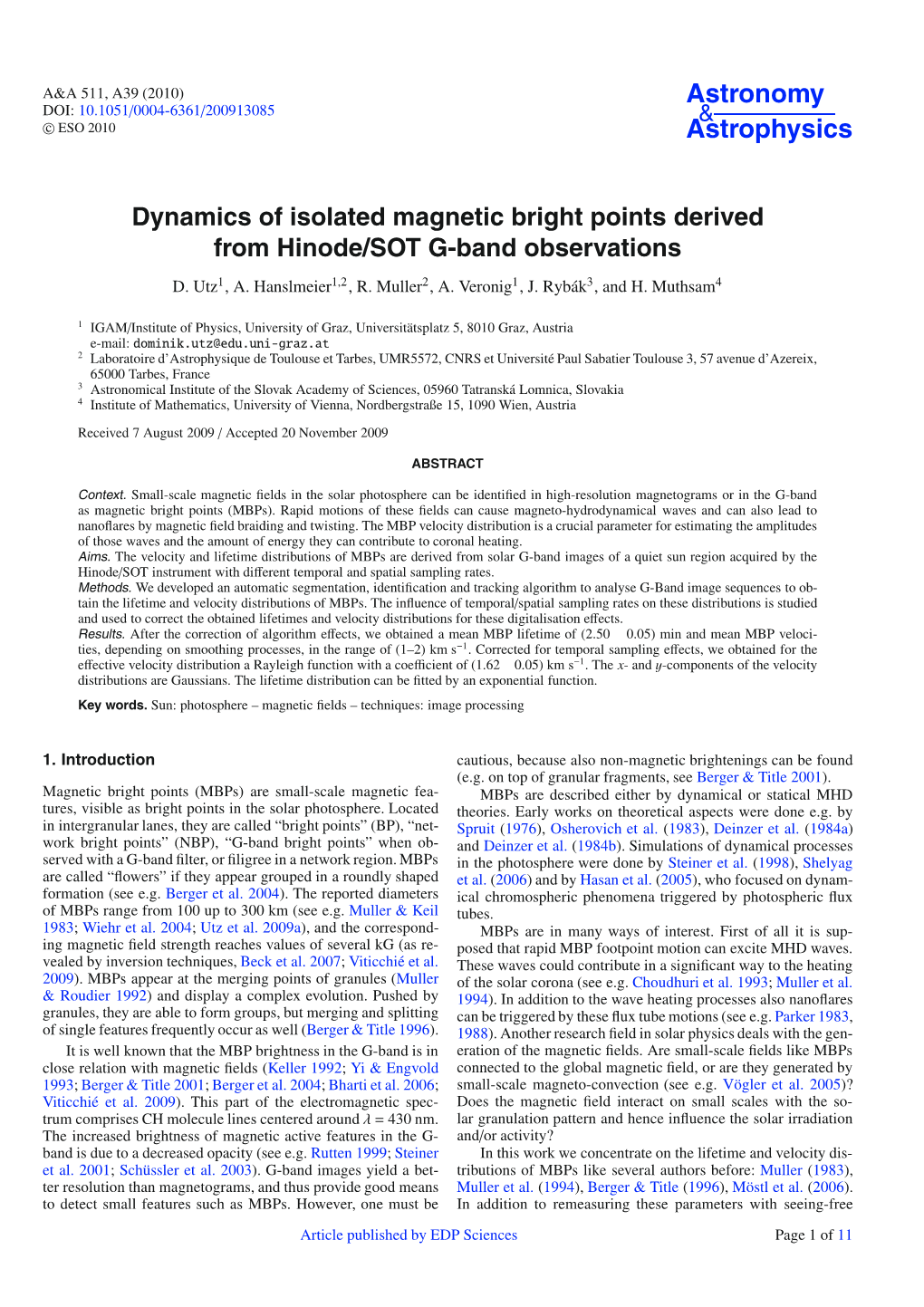 Dynamics of Isolated Magnetic Bright Points Derived from Hinode/SOT G-Band Observations