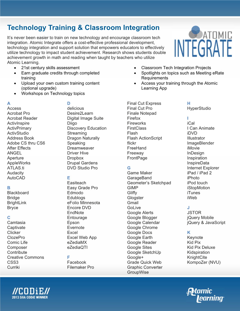 Technology Training & Classroom Integration