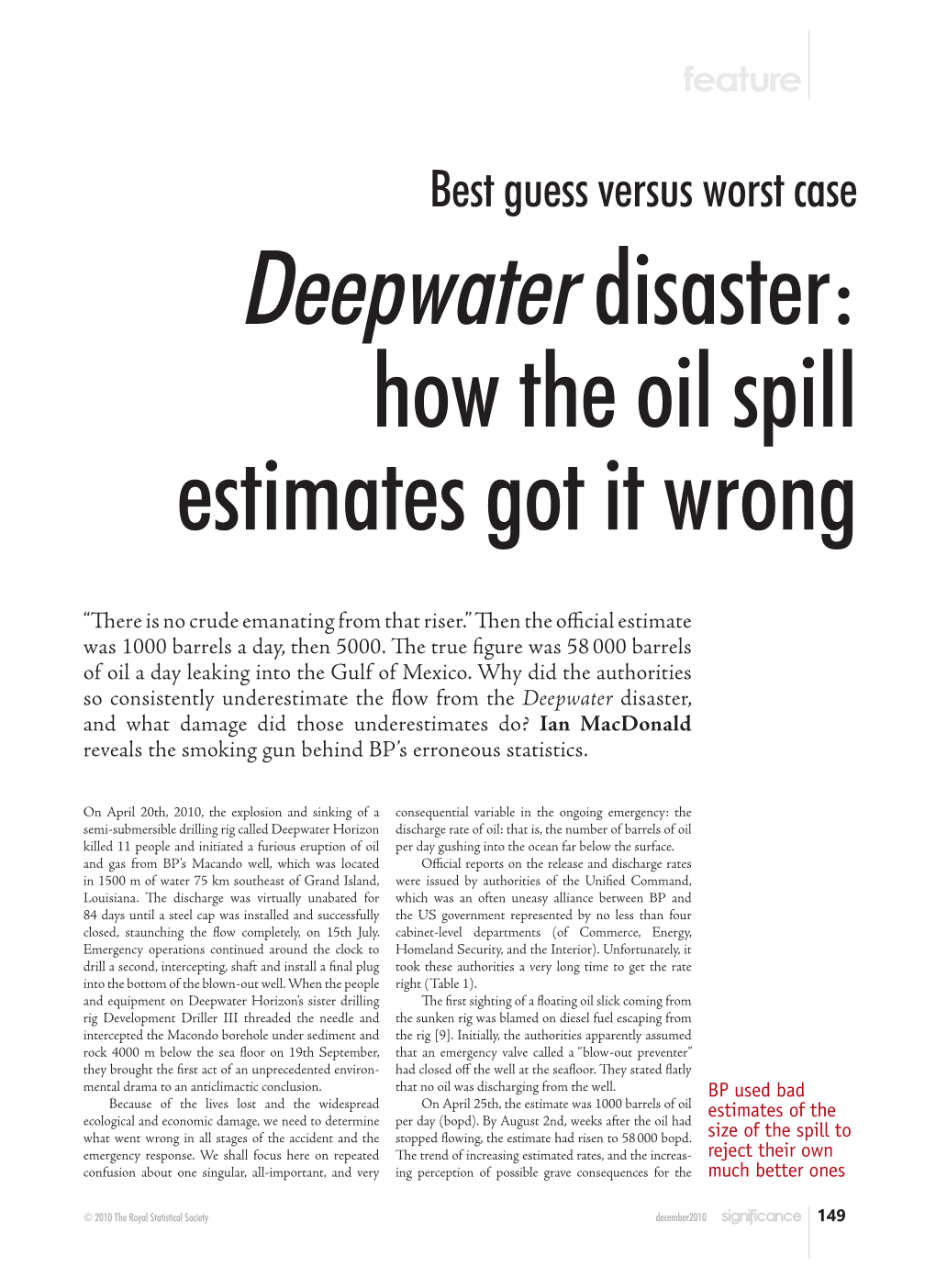 Deepwater Disaster: How the Oil Spill Estimates Got It Wrong