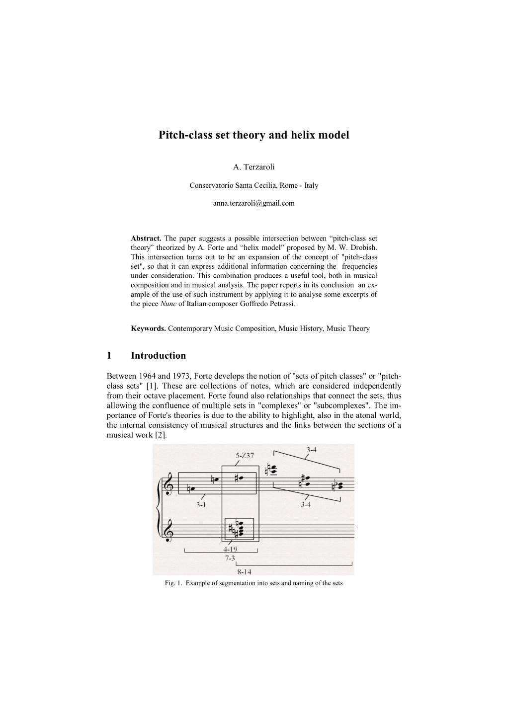 Pitch-Class Set Theory and Helix Model