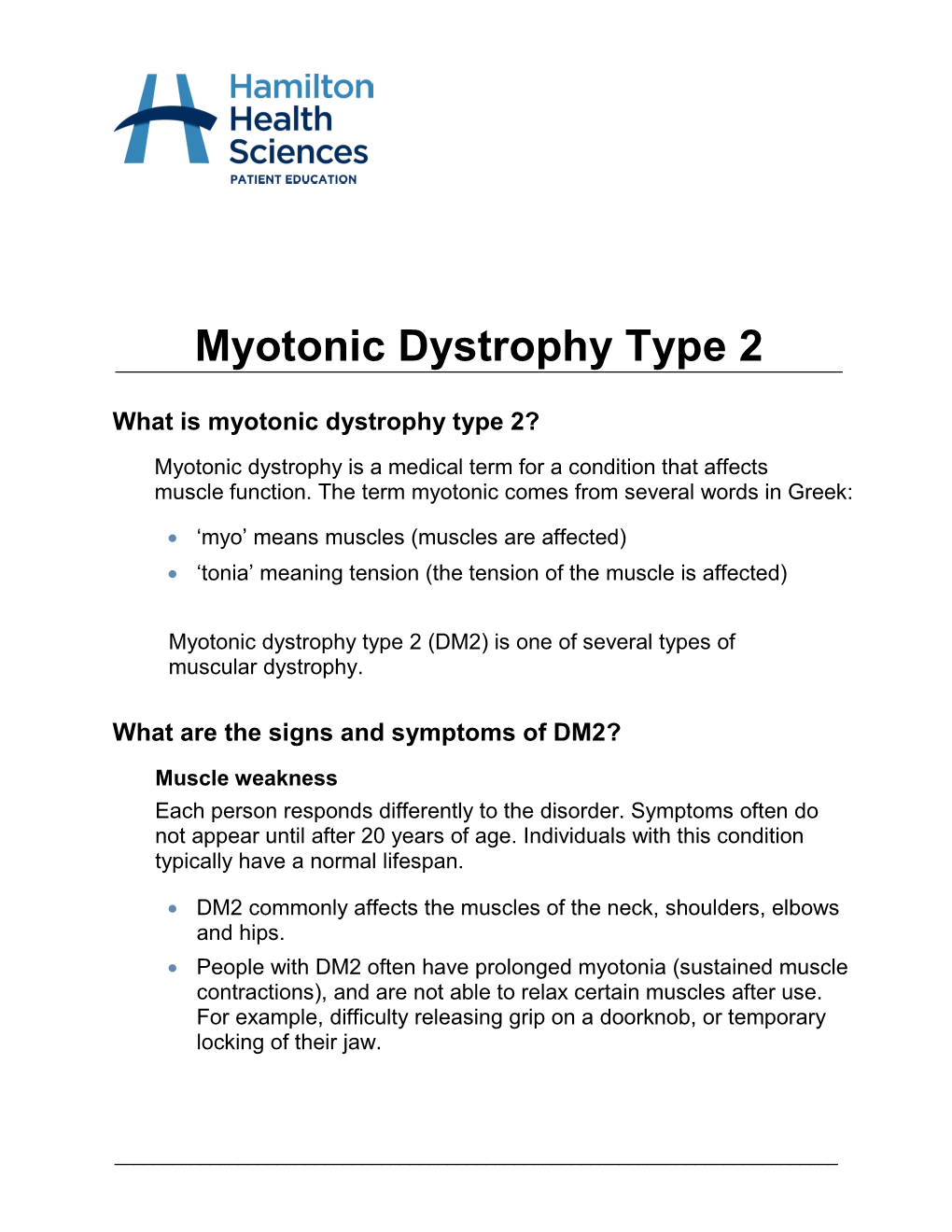 Myotonic Dystrophy Type 2