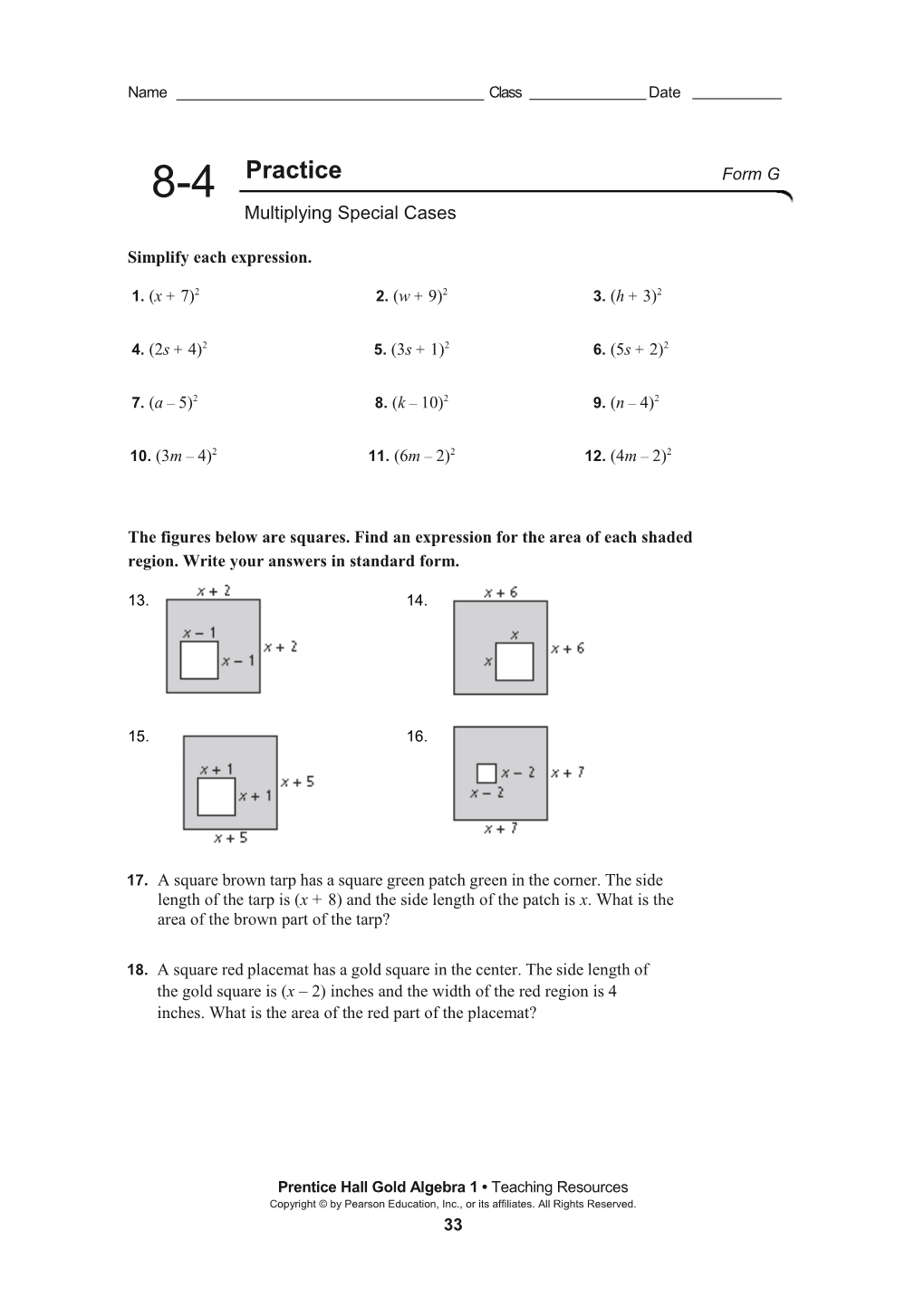 Simplify Each Expression