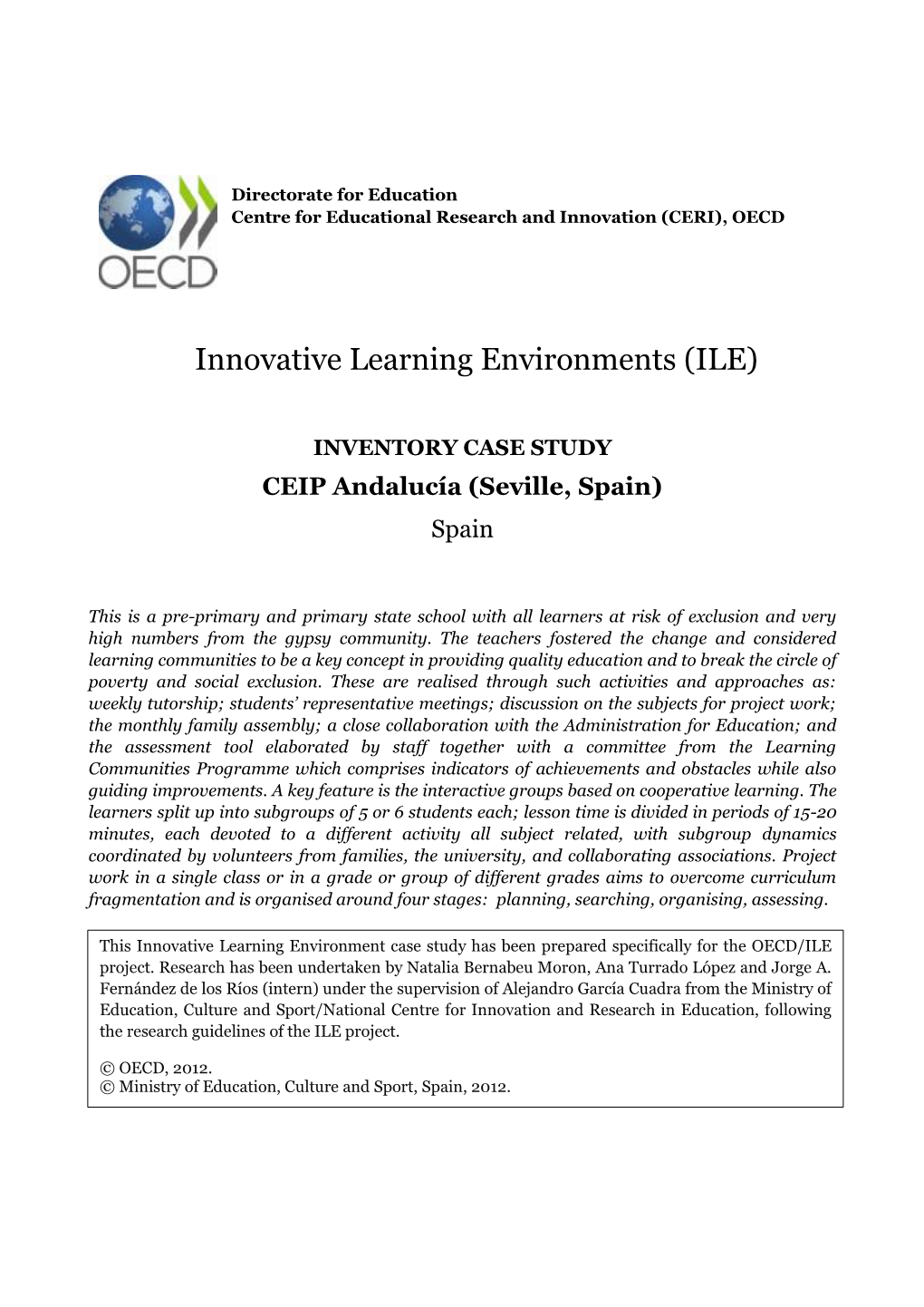 Innovative Learning Environments (ILE)