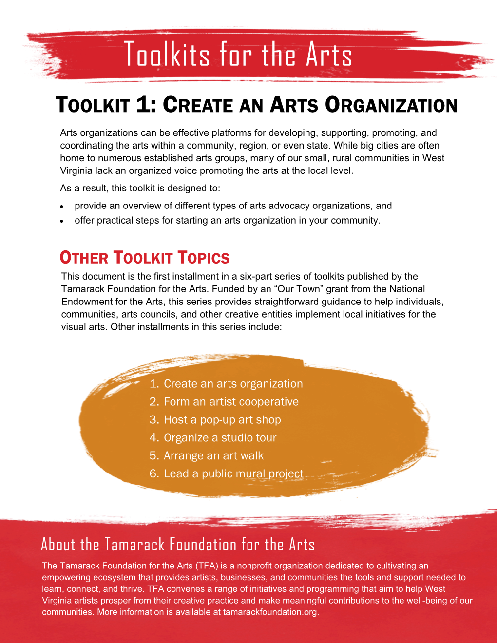 Toolkits for the Arts
